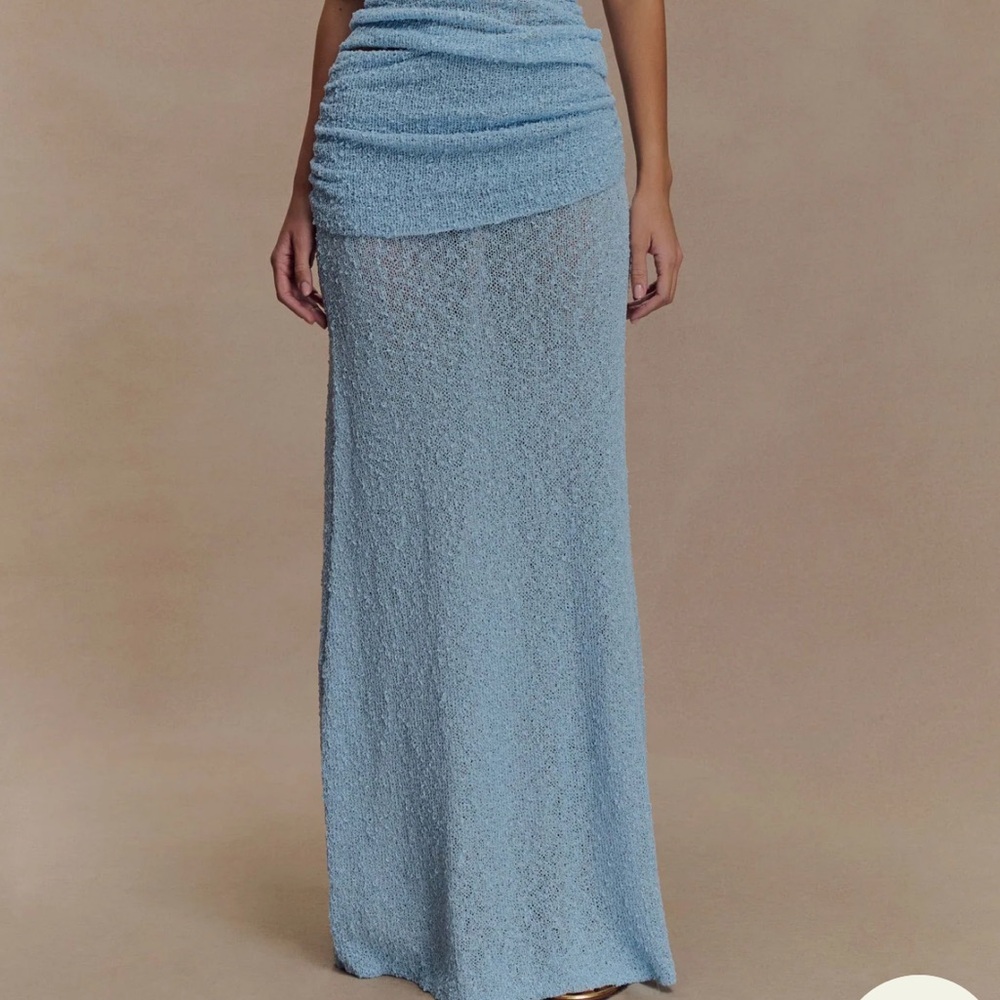 Meshki Light Blue Maxi Skirt